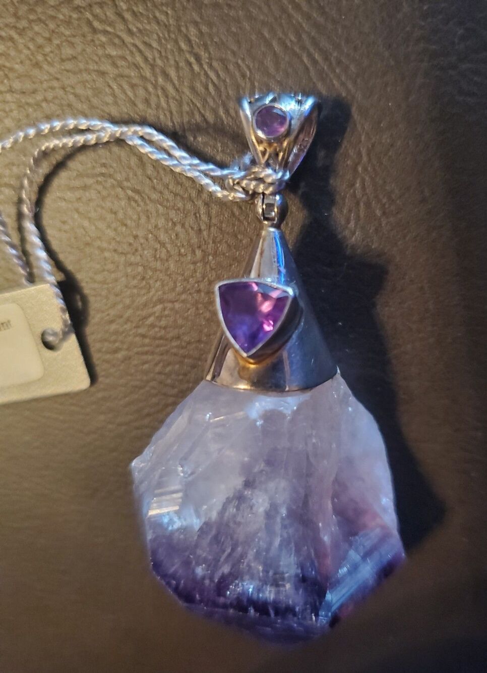 Starborn Creations Raw Amethyst 925 Silver Artisan Pendant Aquarius February - Picture 5 of 15